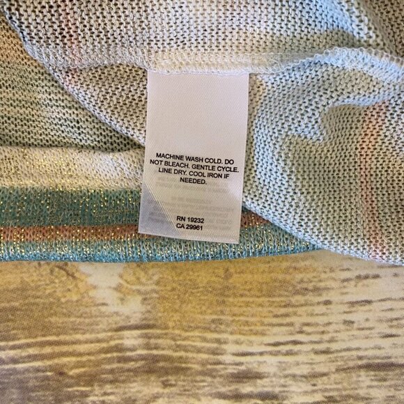 Alfred Dunner Sweater. Lightweight, multi-pastel colored, 3/4 sleeve-Size PL - Picture 6 of 7